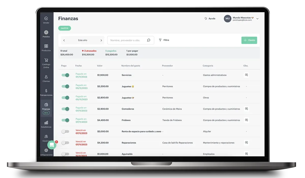 Control de gastos simplificado con Kyte: control efectivo de gastos